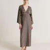 Vestito Margarida In Jersey Lurex A Righe - Multicolor Verde