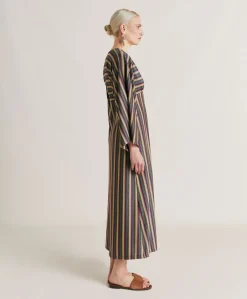 Vestito Margarida In Jersey Lurex A Righe - Multicolor Verde