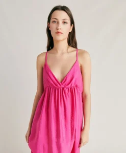 Vestito Marisol In Cupro Jacquard - Fucsia