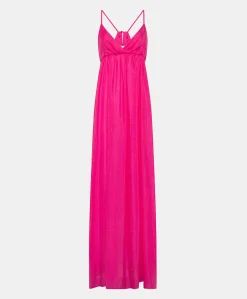 Vestito Marisol In Cupro Jacquard - Fucsia