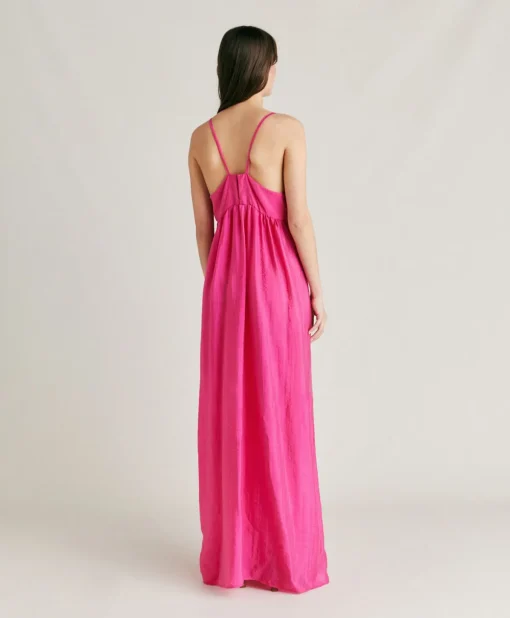 Vestito Marisol In Cupro Jacquard - Fucsia