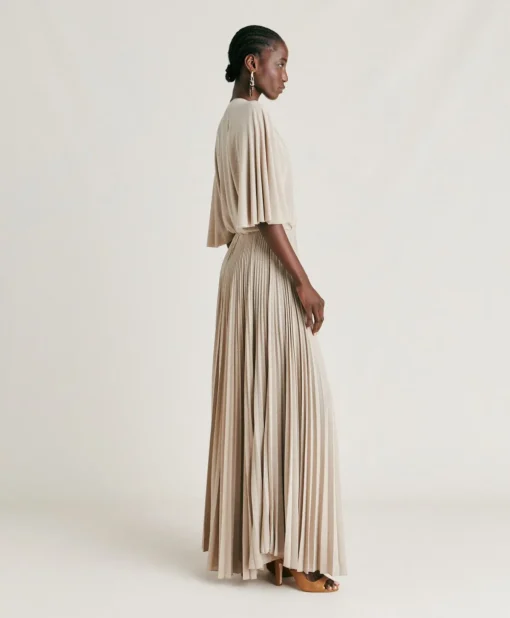 Vestito Paradisu In Jersey Lurex - Sabbia
