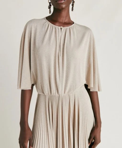 Vestito Paradisu In Jersey Lurex - Sabbia