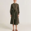 Vestito Sinzias Con Voile Di Cotone - Army