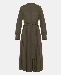 Vestito Sinzias Con Voile Di Cotone - Army